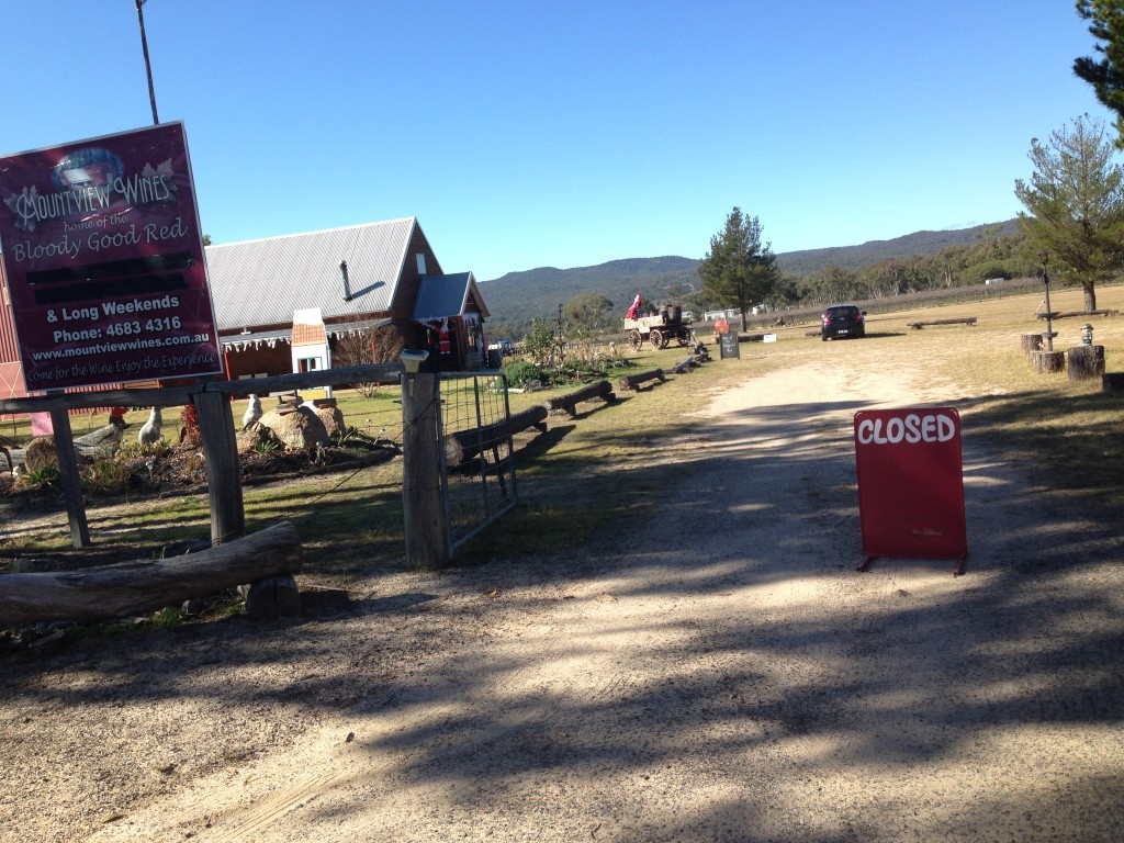 Yet another winery closed - yet all the advertisements said it would be open!