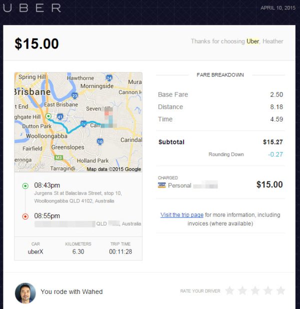 If you are interested in giving UBER a go – use my code heathers260 and get $10 off your first ride.