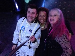 Astronaught Guy Pearson, Gayle Buchanan and me. Guy is using a selfie stick to take the image.